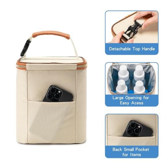 Breastmilk Cooler Bag with Ice Pack Fits 4 Baby Bottles Up to 9 Ounce, Baby - Picture 6 of 7